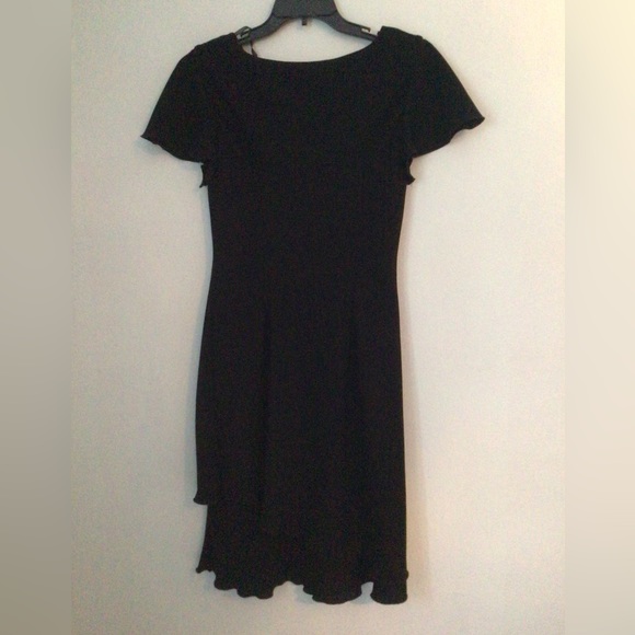 S.L. Fashions Woman’s Black Midi Dress with Pink Roses. Size 12. - Picture 2 of 3